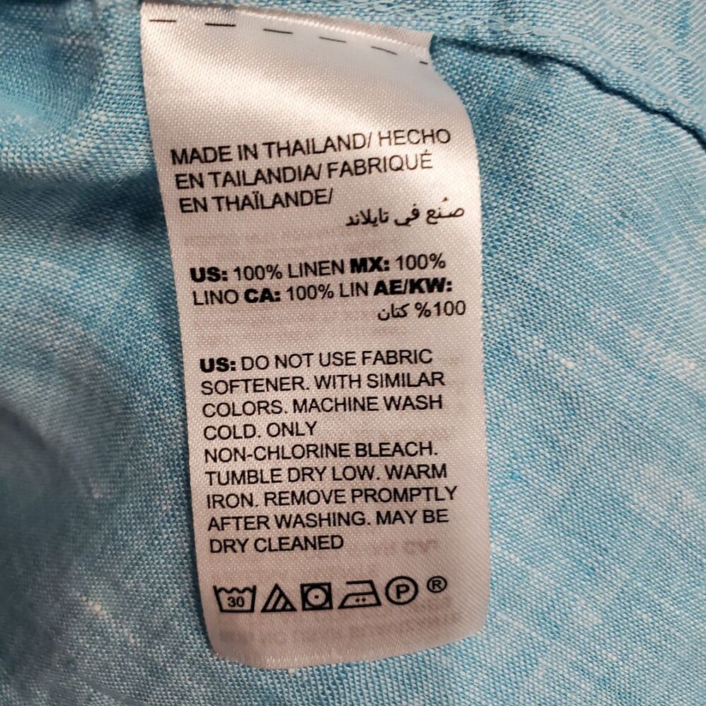 Chicos 100% LINEN Blue Blouse Shirt Top Size 2 (US 12-14) - Picture 6 of 7